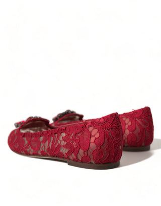 Dolce &amp; Gabbana Elegant Floral Lace Vally Flats