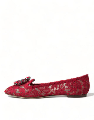 Dolce &amp; Gabbana Elegant Floral Lace Vally Flats