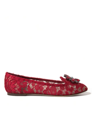 Dolce &amp; Gabbana Elegant Floral Lace Vally Flats