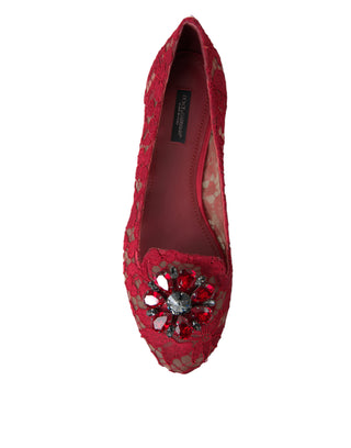 Dolce &amp; Gabbana Elegant Floral Lace Vally Flats