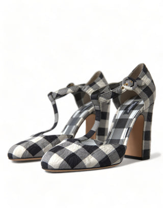 Dolce &amp; Gabbana Chic Gingham T-Strap Pumps: Timeless Mary Jane Heels