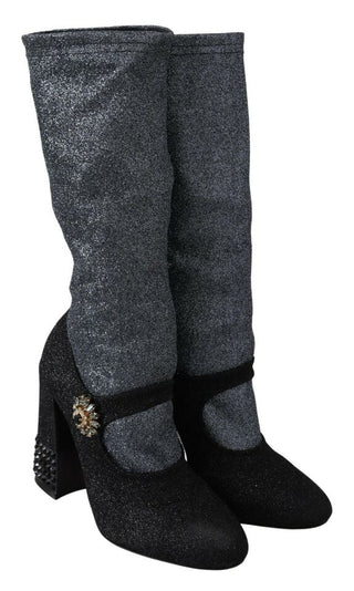 Dolce &amp; Gabbana Glamorous Crystal-Embellished Booties