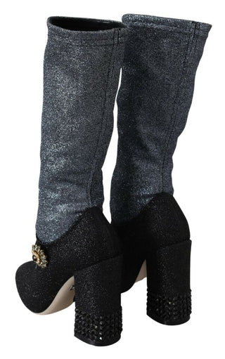 Dolce &amp; Gabbana Glamorous Crystal-Embellished Booties