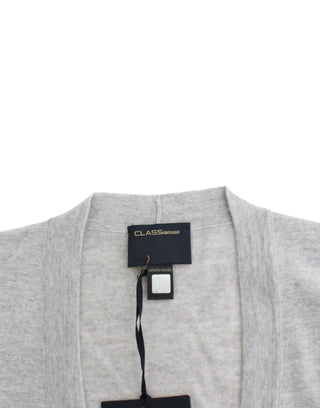 Cavalli Cropped Virgin Wool Cardigan in Chic Grey