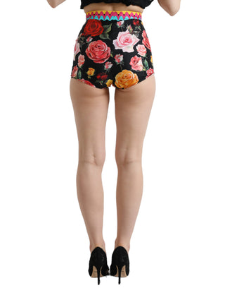 Dolce & Gabbana Multicolor Silk High Waist Hot Pants