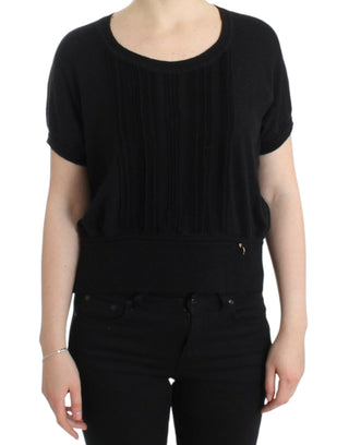 Cavalli Elegant Short Sleeve Black Jumper