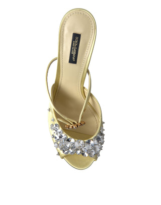 Dolce &amp; Gabbana Crystal Embellished Silk Sandals