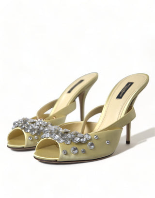 Dolce &amp; Gabbana Crystal Embellished Silk Sandals