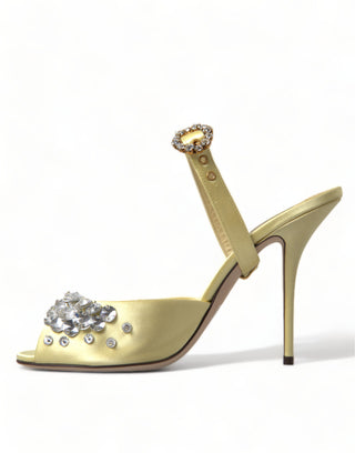 Dolce &amp; Gabbana Crystal Embellished Silk Sandals