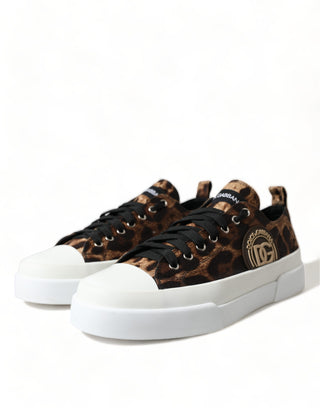 Dolce &amp; Gabbana Elegant Leopard Print Casual Sneakers