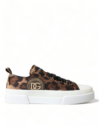 Dolce &amp; Gabbana Elegant Leopard Print Casual Sneakers