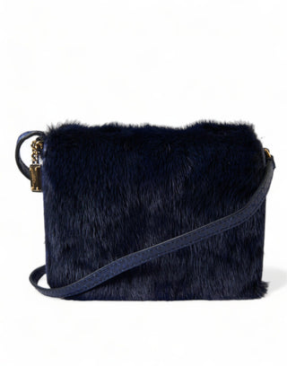 Dolce &amp; Gabbana Exquisite Blue Mink Fur Shoulder Bag