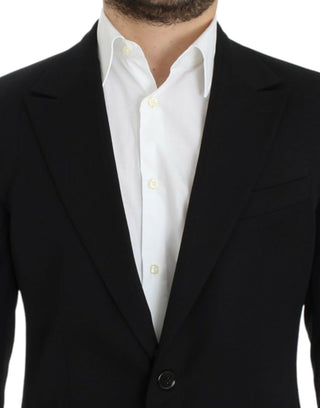 Dolce &amp; Gabbana Elegant Slim Fit Black Wool Blazer