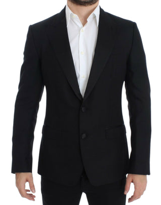 Dolce &amp; Gabbana Elegant Black Silk Blend Sicilia Blazer