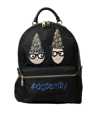 Dolce &amp; Gabbana Elegant Black Gold Detail Backpack