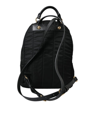 Dolce &amp; Gabbana Elegant Black Gold Detail Backpack