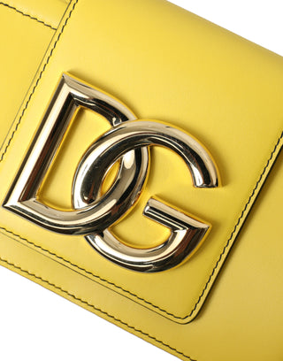 Dolce &amp; Gabbana Exquisite Yellow Leather Eyewear Case