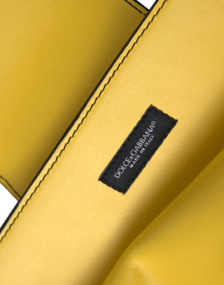 Dolce &amp; Gabbana Exquisite Yellow Leather Eyewear Case