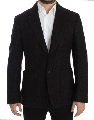 Dolce &amp; Gabbana Bordeaux Alpaga Two-Button Blazer Jacket