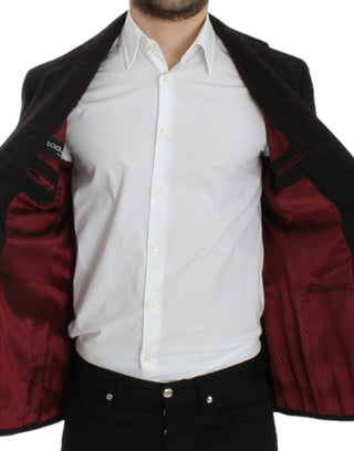 Dolce &amp; Gabbana Bordeaux Alpaga Two-Button Blazer Jacket