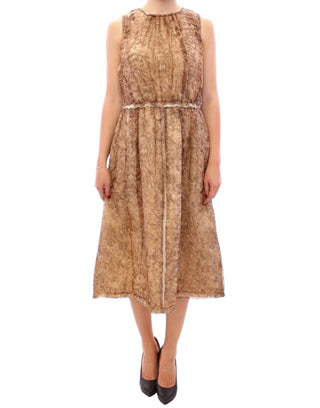 Dolce &amp; Gabbana Elegant Silk Sleeveless Knee-Length Dress