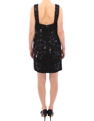 Dolce &amp; Gabbana Elegant Sequined Floral Mini Shift Dress