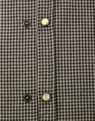 Costume National Chic Gray Checked Casual Linen Blend Shirt