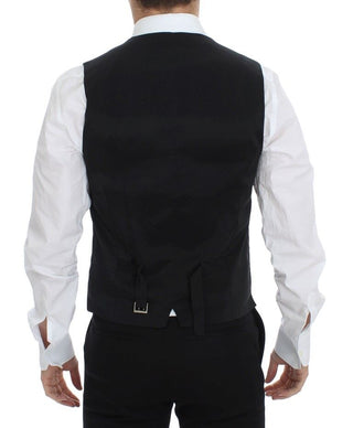 Dolce & Gabbana Elegant Black Wool Silk Dress Vest