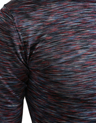 Dolce & Gabbana Blue Purple Turtleneck Pullover Sweater