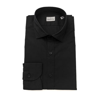 Bagutta Black Cotton Men's Slim Shirt