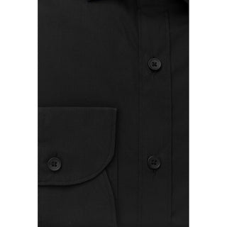 Bagutta Black Cotton Men's Slim Shirt