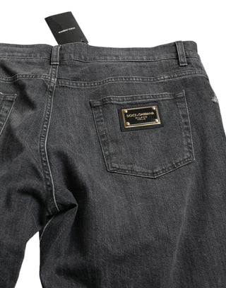 Dolce & Gabbana Elegant Slim Fit Tattered Denim Jeans