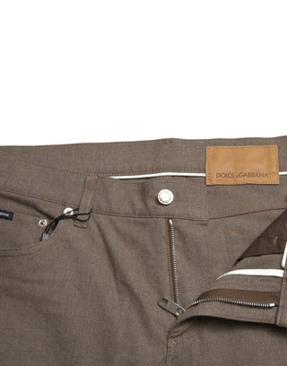 Dolce & Gabbana Elegant Brown Cotton Stretch Skinny Pants