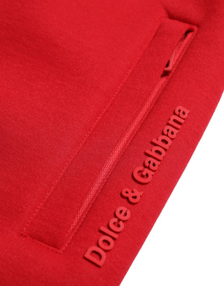 Dolce & Gabbana Sizzling Red Cotton Blend Jogger Pants