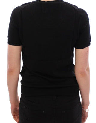 Dolce &amp; Gabbana Elegant Black Cotton Crew-neck Tee