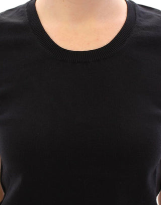 Dolce &amp; Gabbana Elegant Black Cotton Crew-neck Tee