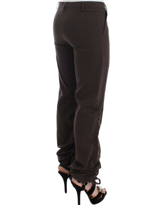 Ermanno Scervino Chic Brown Cotton Dress Pants