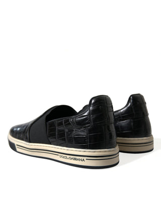 Dolce &amp; Gabbana Elegant Crocodile Leather Low-Top Sneakers