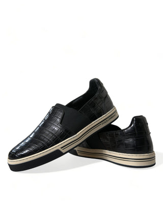 Dolce &amp; Gabbana Elegant Crocodile Leather Low-Top Sneakers