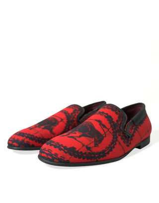 Dolce &amp; Gabbana Torero-Inspired Luxe Red &amp; Black Loafers