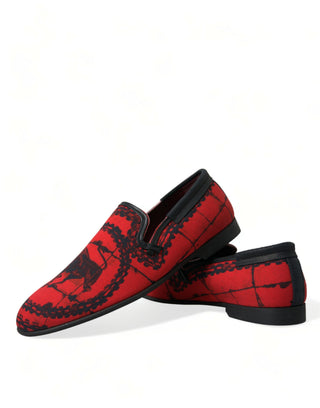 Dolce &amp; Gabbana Torero-Inspired Luxe Red &amp; Black Loafers