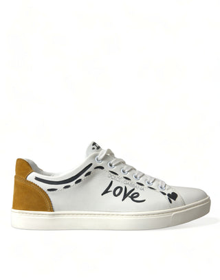 Dolce &amp; Gabbana Sleek White Low Top Leather Sneakers