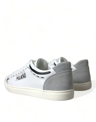 Dolce &amp; Gabbana Elegant White Calfskin Leather Sneakers