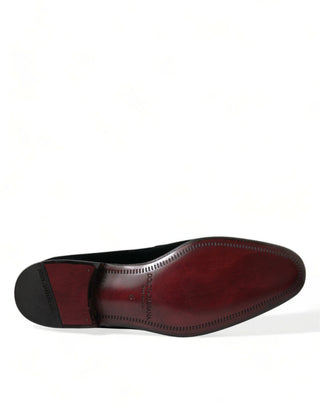 Dolce &amp; Gabbana Elegant Black Velvet Loafers - Men's Luxury Footwear