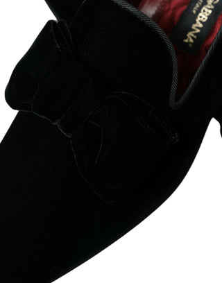 Dolce &amp; Gabbana Elegant Black Velvet Loafers - Men's Luxury Footwear