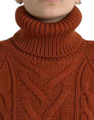 Dolce & Gabbana Elegant Brown Turtleneck Wool Sweater