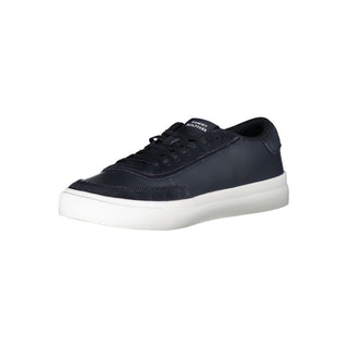 Tommy Hilfiger Sleek Blue Lace-Up Sneakers with Contrast Accents