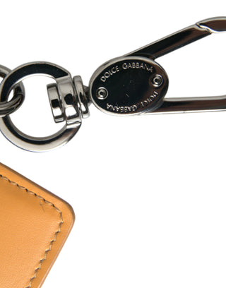 Dolce &amp; Gabbana Elegant Orange Calf Leather Card Holder