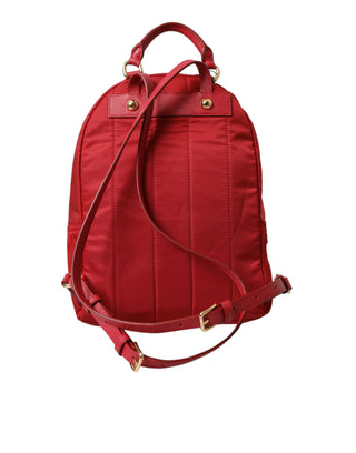 Dolce &amp; Gabbana Embellished Red Backpack with Gold Detailing