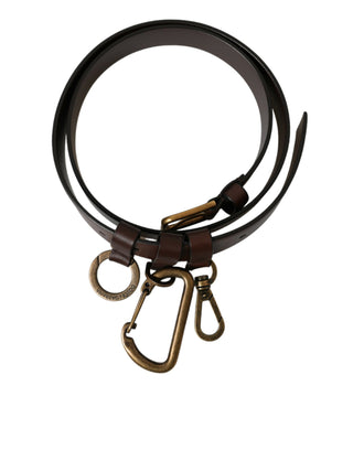 Dolce &amp; Gabbana Elegant Brown Calf Leather Belt - Timeless Accessory